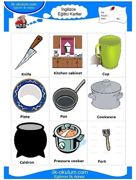 ingilizce Mutfak-Malzemeleri flashcard-eğitici kartlar 